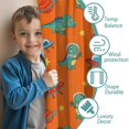 thumbnail image 3 of Blackout Kids Curtains,Orange Cartoon Dinosaurs Rockets Planets Pattern Childrens Insulated Curtains Set Of 2,Bedroom Essentials,Toddler Room Decor 52"x84", 3 of 5