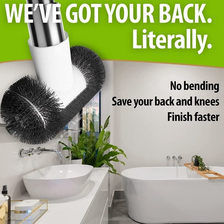 1pc, Shower Scrubber, Long Handle Bathroom Cleaning Brush, Bendable Head  Bath Tub And Tile Scrub Brush, Stiff Bristles Brush, No Dead Corner Cleaning