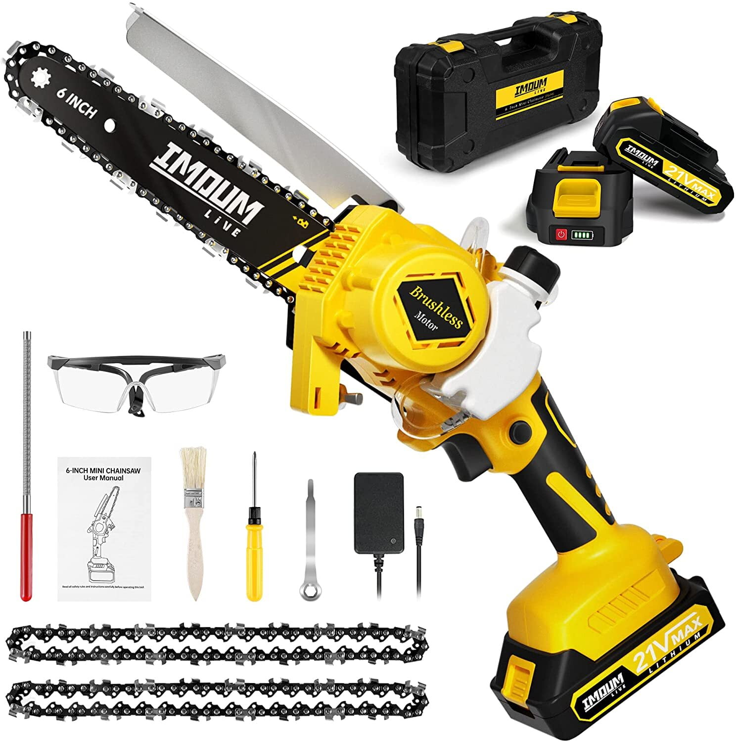 Mini Chainsaw 6 Inch Cordless Chainsaw With Battery And Charger 