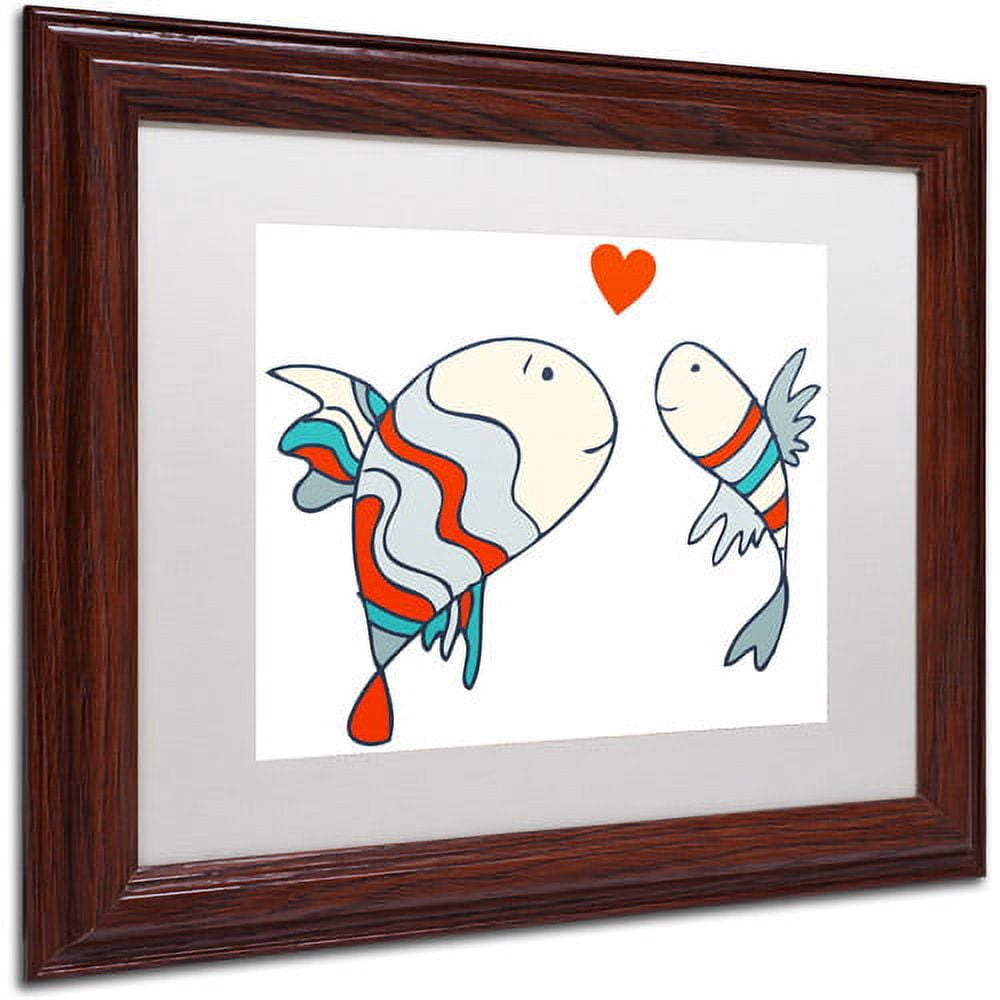 Carla Martell 'Two Little Fish' Matted Framed Art