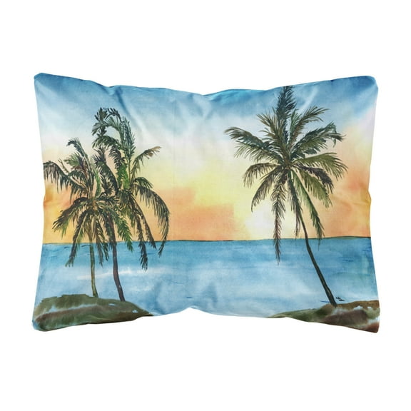 Carolines Treasures 8551PW1216 Palm Tree Canvas Fabric Decorative Pillow, 12H x16W, multicolor