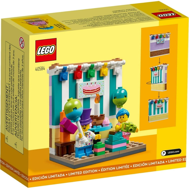 LEGO Birthday Diorama, Balloons, Candles, Cakes, Gifts