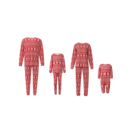 

Christmas Family Matching Pajamas Set Classic Snowflake Xmas Sleepwear for Adults Kids Baby