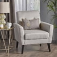 thumbnail image 2 of GDF Studio Teche Mid Century Modern Fabric Tufted Club Chair, Light Gray and Dark Brown, 2 of 8