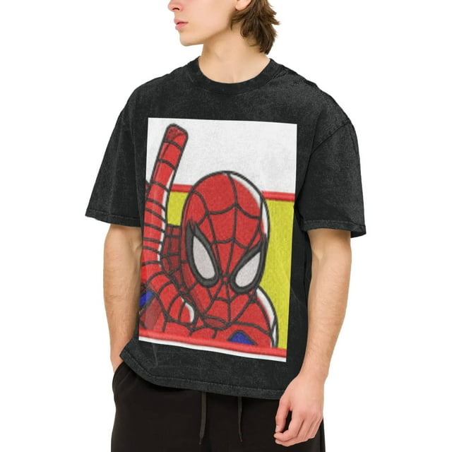 Spider-Man Vintage Washed Drop Shoulder Short Sleeve T-Shirt - Iron On