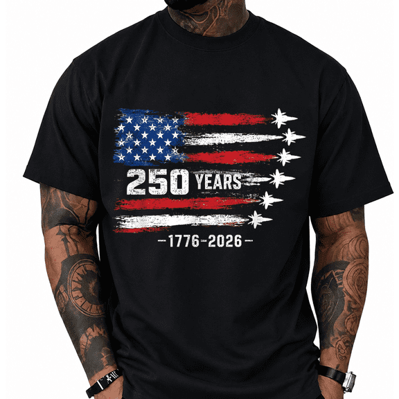 250th Anniversary Mens Patriotic T Shirts USA Flag Retro 1776-2026 Graphic Tee for Men Vintage Independence Day Crewneck Tshirt 3