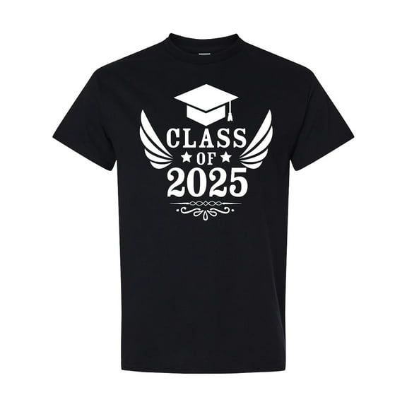 Inktastic Class of 2025 with Graduation Cap and Wings T-Shirt