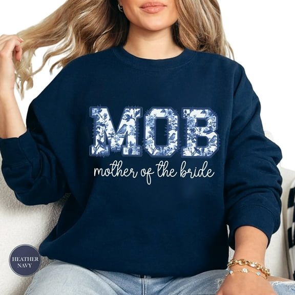 Mother of the Bride Sweatshirt – Toile De Jouy MOB Sweater, Bridal Party Getting Ready Outfit, Bride’s Mom Graphic Pullover, Wedding Day Gift from Daughter
