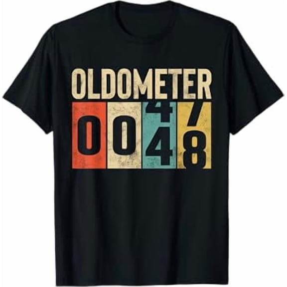 Funny 48 Years Old Oldometer Vintage 48th Birthday Odometer T-Shirt