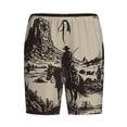 thumbnail image 6 of Daiia Western Desert Cowboy Mens Woven Stretch Pajama Short,Short Pajama Pants-4X-Large, 6 of 7
