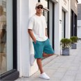 thumbnail image 5 of Boyscolos Athletic Shorts for Men Quick Dry Drawstring Breathable Biker Short Workout Summer Gym Pants with Zipper Pockets Turquoise XL, 5 of 8