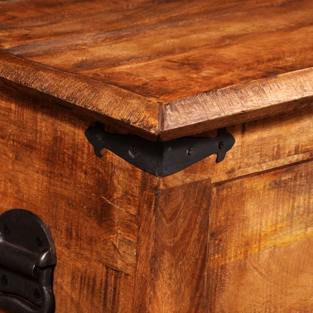 Kepooman Rustic Solid Mango Wood Storage Chest for Living Room, Brown Kepooman Rustic Solid Mango Wood Storage Chest for Living Room, Brown