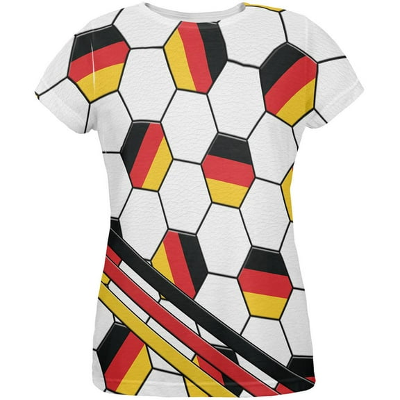 World Cup Germany Soccer Ball All Over Womens T Shirt Multi LG