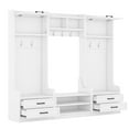 thumbnail image 4 of 4-in-1 Entryway Hall Tree, Multifunctional Entryway Coat Rack Hall Tree With Bench, Shoe Storage, 7 Hooks, 4 Drawers And Open Storage Shelves for Mudroom, Hallway, 4 of 9