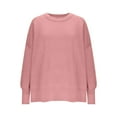thumbnail image 4 of Fesfesfes Women Sweater Tops Fall And Winter Casual Round Neck Long Sleeve Tops Solid Color Sweater Tops Blouse, 4 of 7