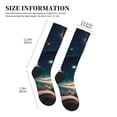 thumbnail image 2 of Lsque Artistic Starry Sky Moon Book Pattern Sport Compression Socks for Men & Women 15-20 mmHg Knee High Nurse Pregnant Running Medical and Travel Athletic, 2 of 6