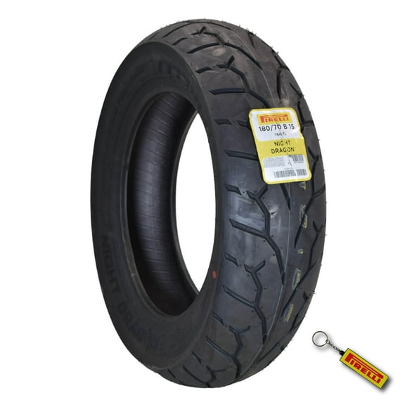 Pirelli Night Dragon 180/70B15 M/C 76H TL Cruiser Motorcycle Rear Tire - Superior Traction & Handling for High-Performance Cruisers w/ Keychain