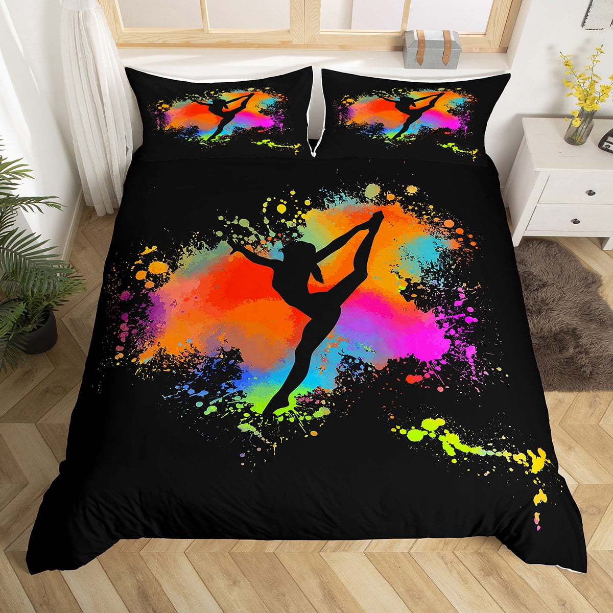 YST Girly Gymnastics Duvet Cover for Kids Girls Women, Gymnastics