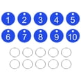 thumbnail image 1 of 10PCS Number Tags 1-10, Number Key Tags Plastic Numbered Tags Key Tags Keychain with Key Rings for Organizer Field Sales Hangers Clothes Labels ID Tag, Blue, 1 of 6