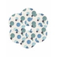 thumbnail image 7 of 15 Inch Round Placemats Set of 6, Abstract Geometric Non Slip Heat Insulation PP Table Mats, Farmhouse Vintage Polka Dot Teal Blue Washable Place Mats for Kitchen Dining Party Table Decor, 7 of 7