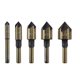 thumbnail image 5 of Juego de 5 brocas avellanadas de cobalto M35 de 82 grados y 5 flautas, vástago hexagonal para metal, 5 of 8