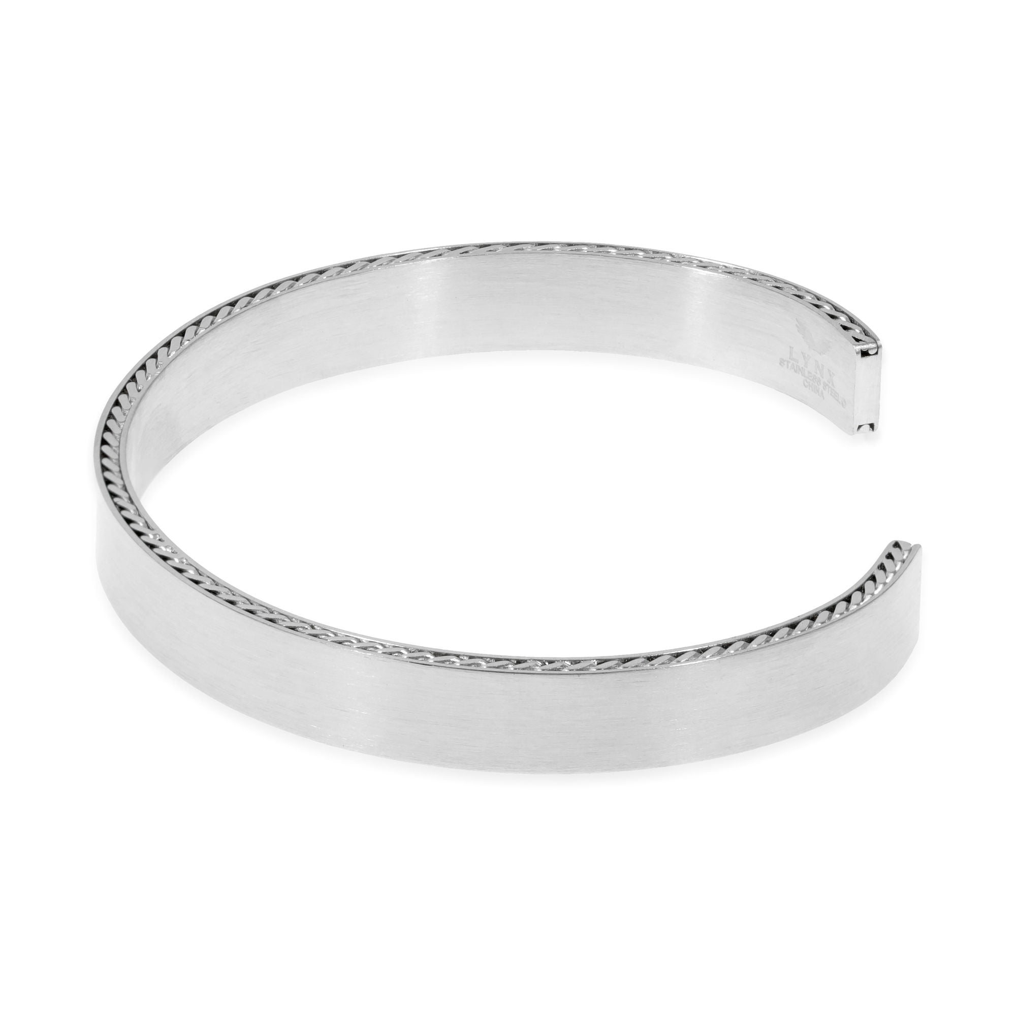 Metro Jewelry Smooth Cuff Bangle Bracelet for Men in Stainless Steel - 8.5 Inches Long
