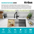 thumbnail image 4 of KRAUS Kore 33" Undermount Workstation 16 Gauge Double Bowl Stainless Steel Kitchen Sink with Accessories, 4 of 8