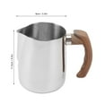 thumbnail image 4 of Milk Frothing Cup Inner Scale 304 Stainless Steel Dripless Spout Coffee Steaming Pitcher with Handle Original Color 600ml, 4 of 8