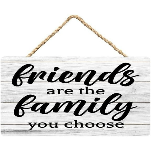 Rustic Wooden Sign Decor - Friends Are The Family You Choose - Wood Plaque Home & Office Inspirational Gifts Hanging Wall Signs 6x12 IN