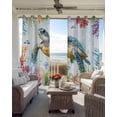 thumbnail image 6 of Sea Turtle Coastal Blackout Curtains for Bedroom Living Room Darkening Curtains 96 Inches Long Blue Nautical Summer Beach Ocean Window Curtain 2 Panels Set Window Treatment Grommet Drapes 52"x96", 6 of 9