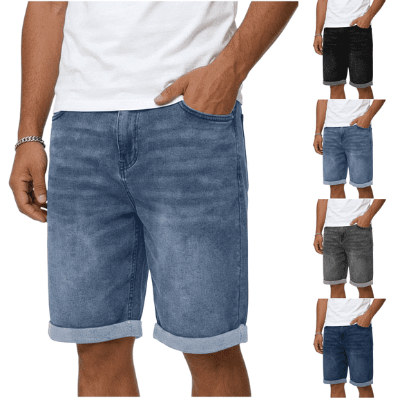 LONKITO Mens Jean Shorts Outdoor Work Casual Denim Shorts with Pockets for 2026 Summer Clothes Size XXL