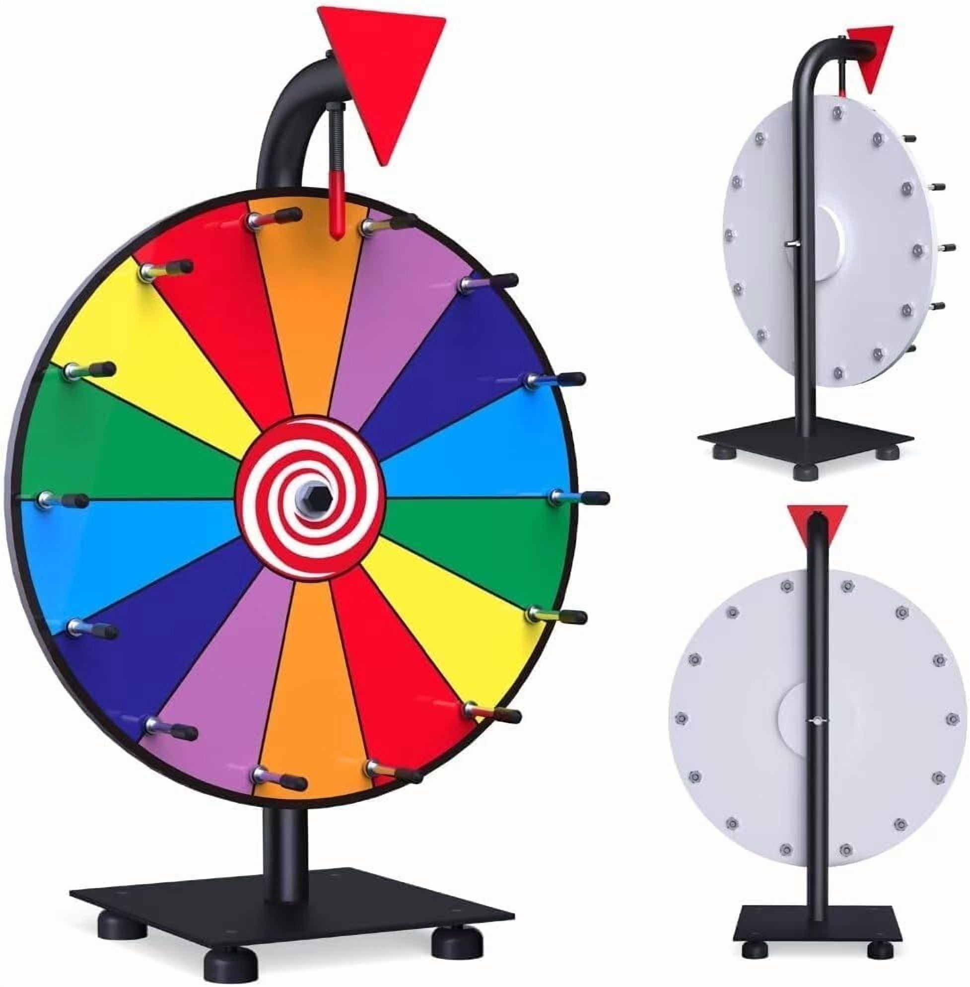 12 inch 14 Slots Tabletop Spinning Prize Wheel with Stand Dry Erase Spinner for Party Games,Classroom Rewards and Carnival Activities