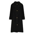 thumbnail image 5 of JGGSPWM Women's Elegant Pea Coat Single Breasted Winter Overcoat with Pockets Big Lapel Open Front Long Jacket Black 3XL, 5 of 8