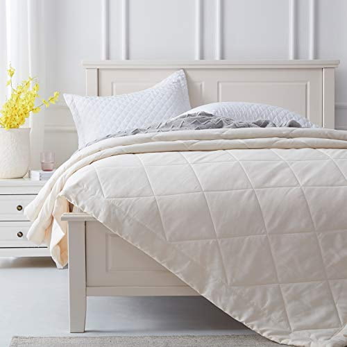 Sunstyle Home Quilt Queen Beige Lightweight Comforter Reversible Bedspread For All Season Soft Cozy Quilted Summer Blanket Down Alternative Bedding 90 X90 Light Yellow Upgraded Stitchi Walmart Com Walmart Com