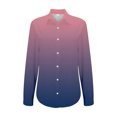 thumbnail image 4 of Button Down Shirts for Women, Comdrip Women's Gradient Printed Shirt Lapel Button Shirt Dress Shirts for Women Purple 2XL, 4 of 5