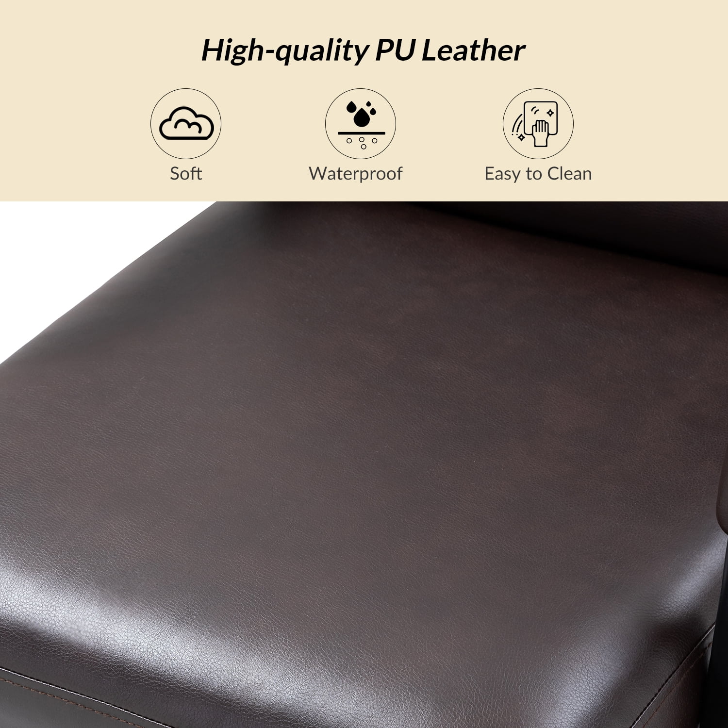 Ergonomic Office Chair Faux Leather Desk Chair Executive Swivel with High Back and Padded Cushion Brown