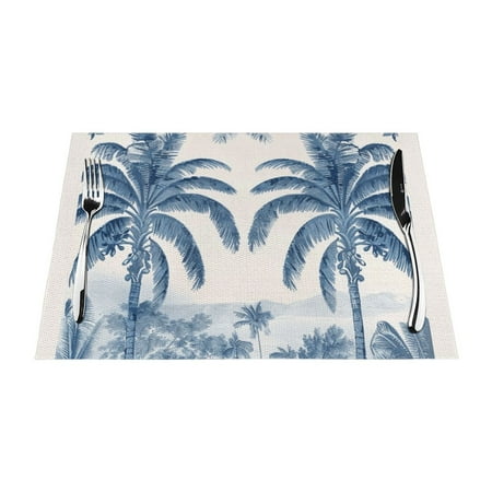 

Classical plant map PVC meal mat dining table mat PVC washable woven vinyl meal mat Insulation top meal mat Table mat Natural color