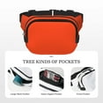 thumbnail image 5 of Rateoe Orange Print Fanny Pack Belt Bag for Women and Men, Square Double-Layer Waterproof Waist Pack with Adjustable Strap for Hiking, Jogging, Cycling, 5 of 9