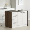 thumbnail image 1 of South Shore Myro Kitchen Island with Storage, in Natural Walnut and White, 1 of 21