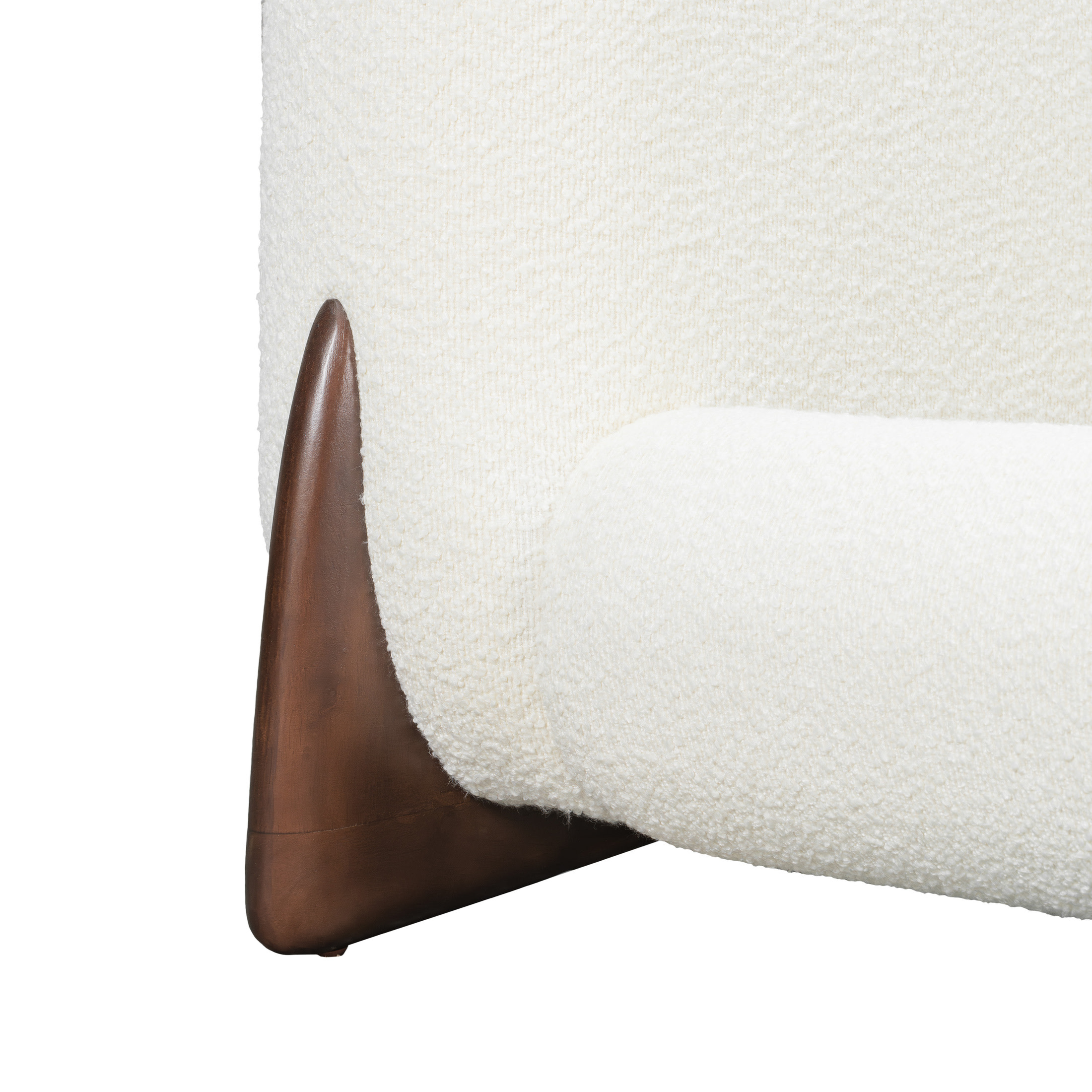 Christopher Knight Home Queen Upholstered Platform Bed with Thick Curved Headboard, Solid Wood Legs, White