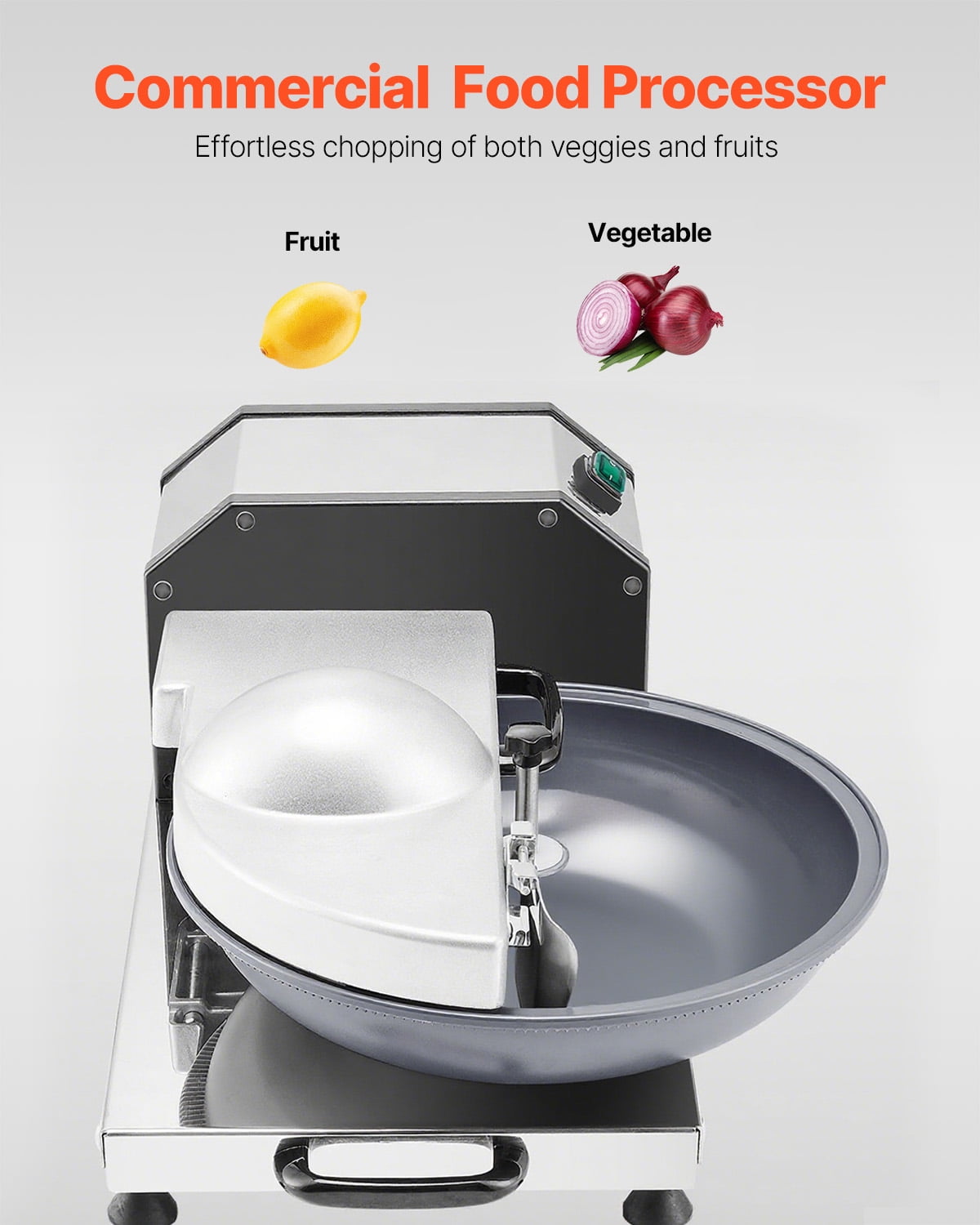 KFFKFF 3000RPM Commercial Food Processor Stainless Steel Grain Grinder 250W Electric Food Cutter for Vegetables Fruits
