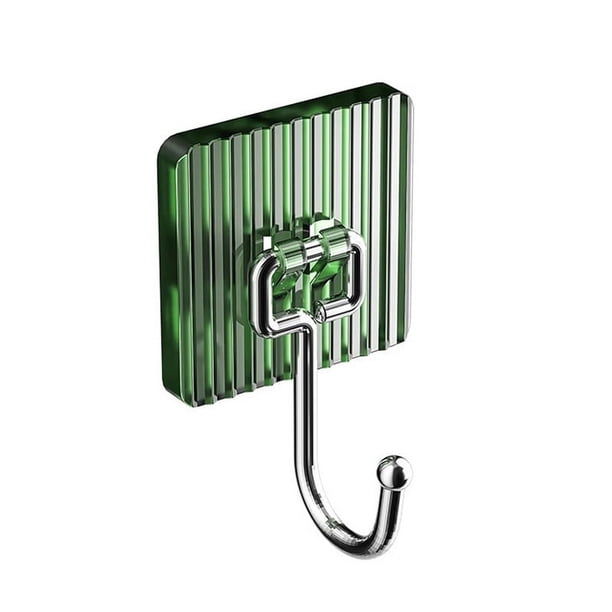 Xiao Hua Gancho nuevo sin costuras de 12 piezas, adhesivo fuerte, sin clavos, sin agujeros, para cocina, baño, gancho para colgar toallas, gancho para montaje en pared (verde)