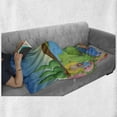 thumbnail image 6 of Cartoon Soft Flannel Fleece Throw Blanket, Style Illustration of a Little Girl in Calming Nature Green Fields River, Cozy Plush for Indoor and Outdoor Use, 50" x 70", Multicolor, by Ambesonne, 6 of 6