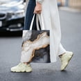 thumbnail image 6 of Canvas Bag Tote Bag Shopping Bag 16×15in Can Be Carried By Hand And Can Be Used For Daily Travel Such As Shopping And Going To Work Black White Gold Marble, 6 of 8