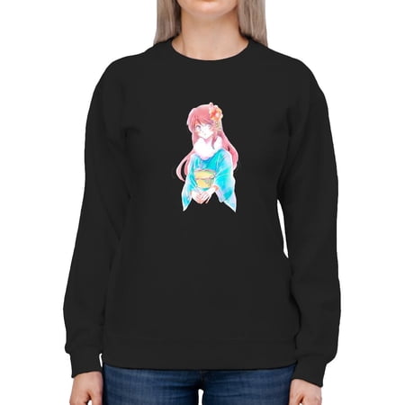 Manga Girl W Kimono Sweatshirt Women -Image by Shutterstock Female Small