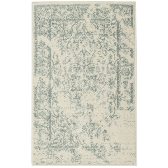 SAFAVIEH Adirondack Zoey Traditional Faded Area Rug, Ivory/Slate, 2'6" x 4'