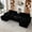 Black-Corduroy, variant on 125" U Shaped Sectional Couch with USB and 2 Cup Holder, Oversized Corduroy Modular Sectional Sofa with Chaises & Console, Deept Seat Cloud Couches for Living Room, Black