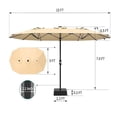 thumbnail image 2 of EastVita 15FT Patio Umbrella with Base Double-Sided Rectangular Outdoor Umbrella Ideal for Backyard Garden Deck Swimming Pool Beige, 2 of 5