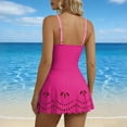 thumbnail image 4 of Ltctricy Robe de Bain pour Femmes, Col en V, Rembourrée, Croisée, Froncée, Ourlet Ajouré, Robe de Bain, Maillots de Bain une Pièce, 4 of 7