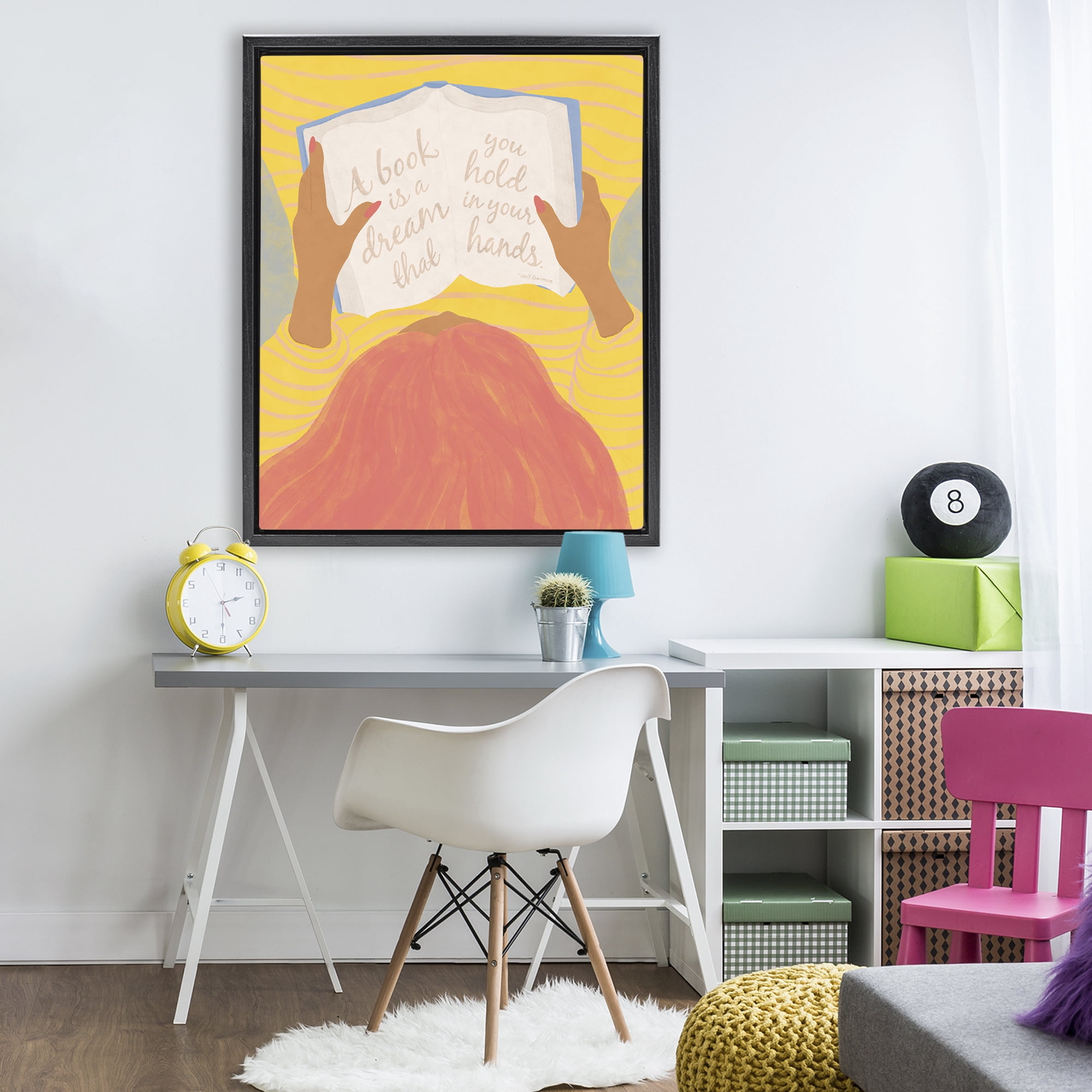 Stupell Industries A Book Is A Dream Black Framed Floater Canvas Wall Art, design by Kristina Hultkrantz